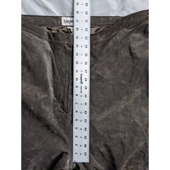Bagatelle Pants Brown Suede 100% Leather Straight Leg Lined Womens Size 26W - Picture 10 of 12